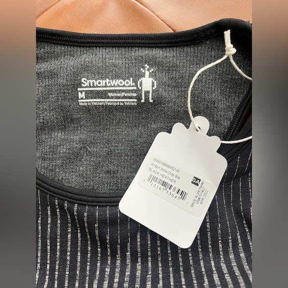 NWT Smartwool Women’s Sports Crop Bra - Size Medium - Black Heather - Picture 2 of 4